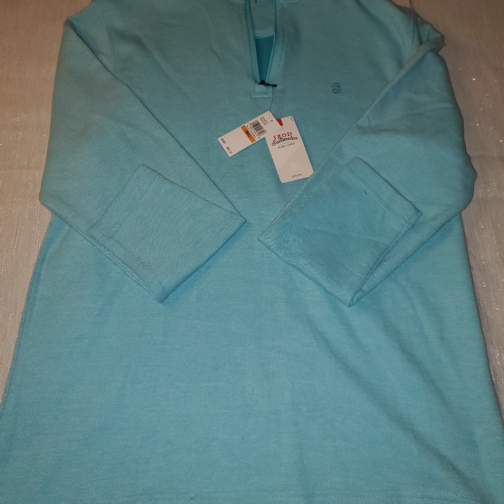 Men's IZOD Peacoat Blue Geo Long Sleeve 1/…